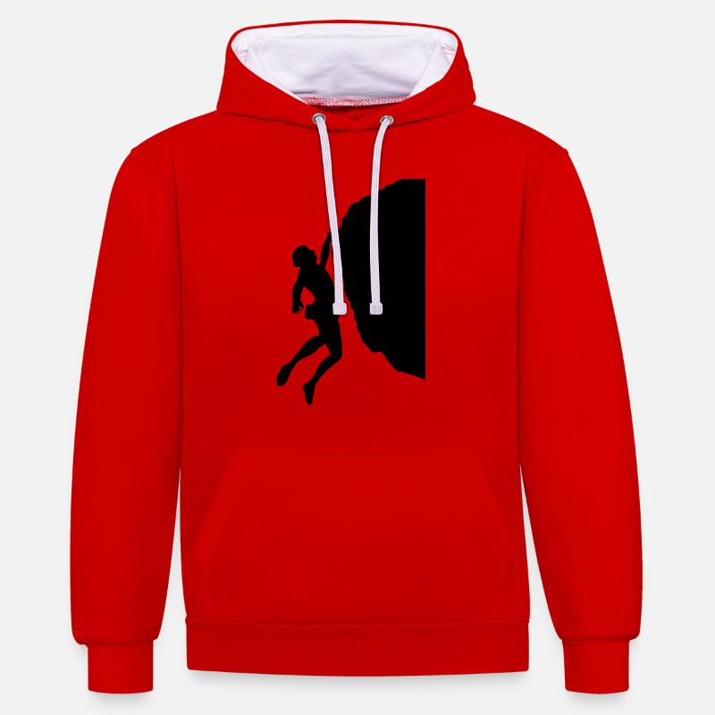 Escalade # 4 - Sweat à capuche contrasté - rouge/blanc