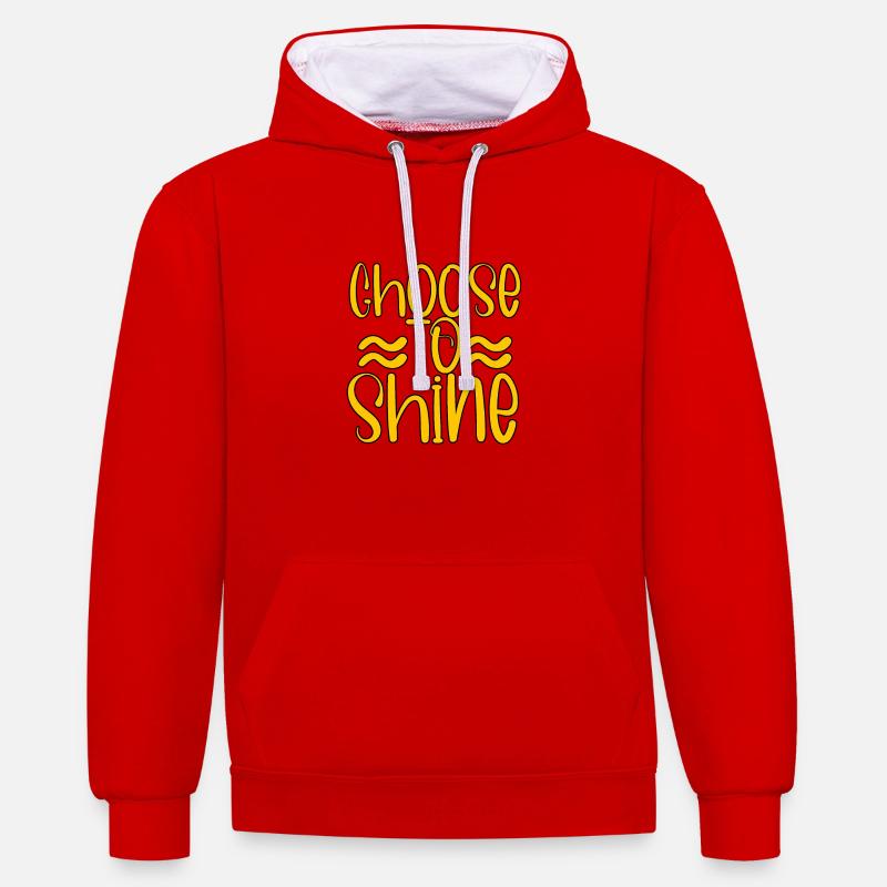 Choisissez de briller 4 - Sweat à capuche contrasté - rouge/blanc