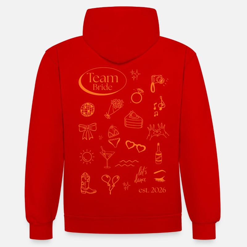 Icônes de l’équipe Bride 2026 - Sweat à capuche contrasté - rouge/blanc