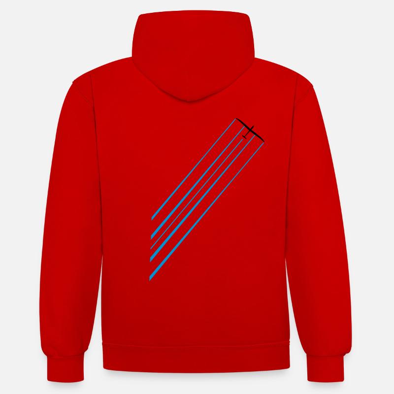 Glider glider glide cadeau - Sweat à capuche contrasté - rouge/blanc