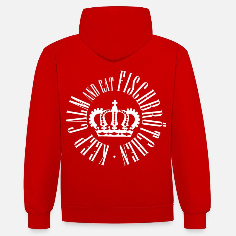 Rouleaux de poisson - Sweat à capuche contrasté - rouge/blanc