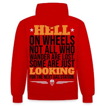 Hell On Wheels – Motard de station-service - Sweat à capuche contrasté - rouge/blanc - Dos - Luana (180cm)