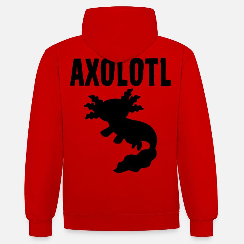 axolotl - Sweat à capuche contrasté - rouge/blanc