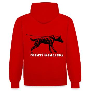 Mantrailing with Dutch Shepherd - Contrast hoodie - red/white - Back - Luana (180cm)