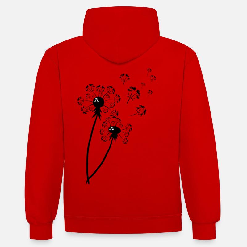 Pusteblumen Tölter noir - Sweat à capuche contrasté - rouge/blanc