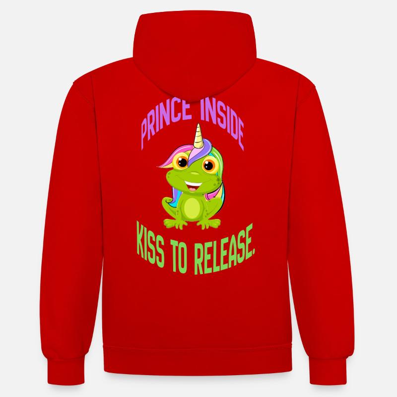 Prince Inside – Kiss to Release - Contrast hoodie - red/white