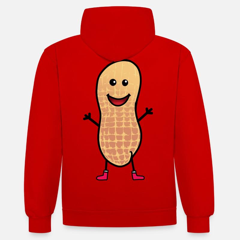 Cacahuète joyeuse Salutations Amis enfant - Sweat à capuche contrasté - rouge/blanc
