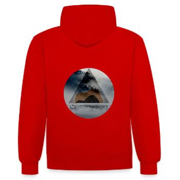 Spaziergänger - Kontrast-Hoodie - Rot/Weiß - Hinten - Luana (180cm)
