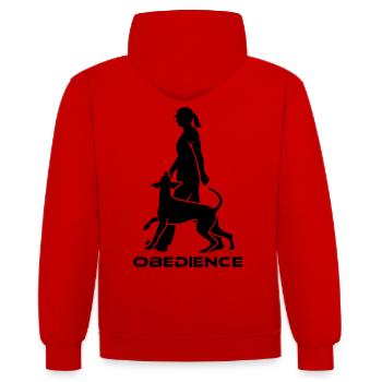 449 Doberman Obedience, woman - Contrast hoodie - red/white - Back - Luana (180cm)