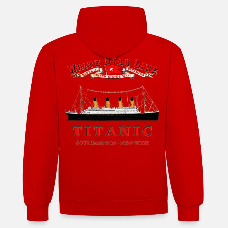 TITANIC CREATION Louis RUNEMBERG © Adagp - Sweat à capuche contrasté - rouge/blanc