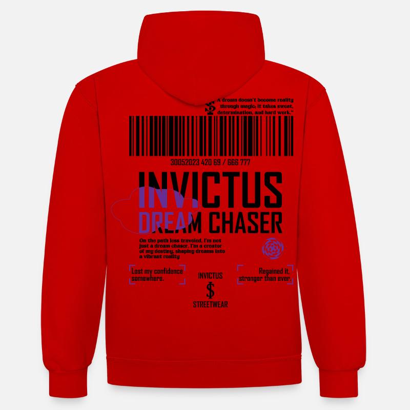 Chasseur de rêves - Sweat à capuche contrasté - rouge/blanc