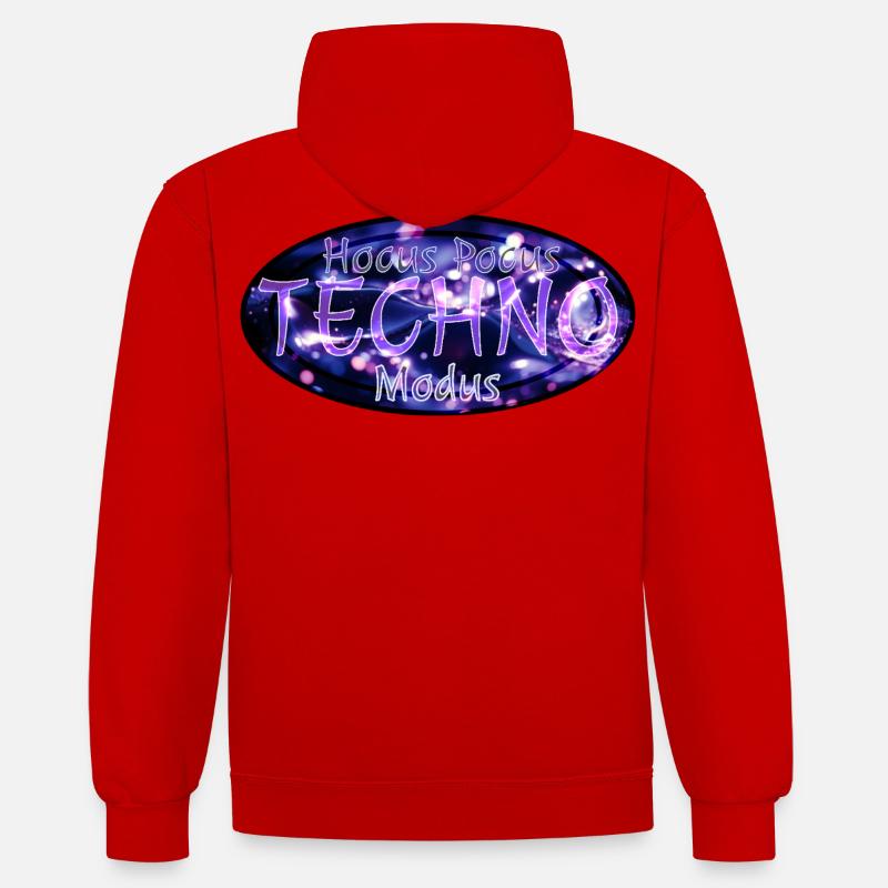 Hocus Pocus Techno Mode - Sweat à capuche contrasté - rouge/blanc