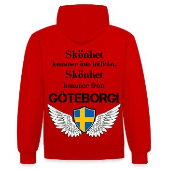 Göteborg - Kontrast-Hoodie - Rot/Weiß - Hinten - Luana (180cm)