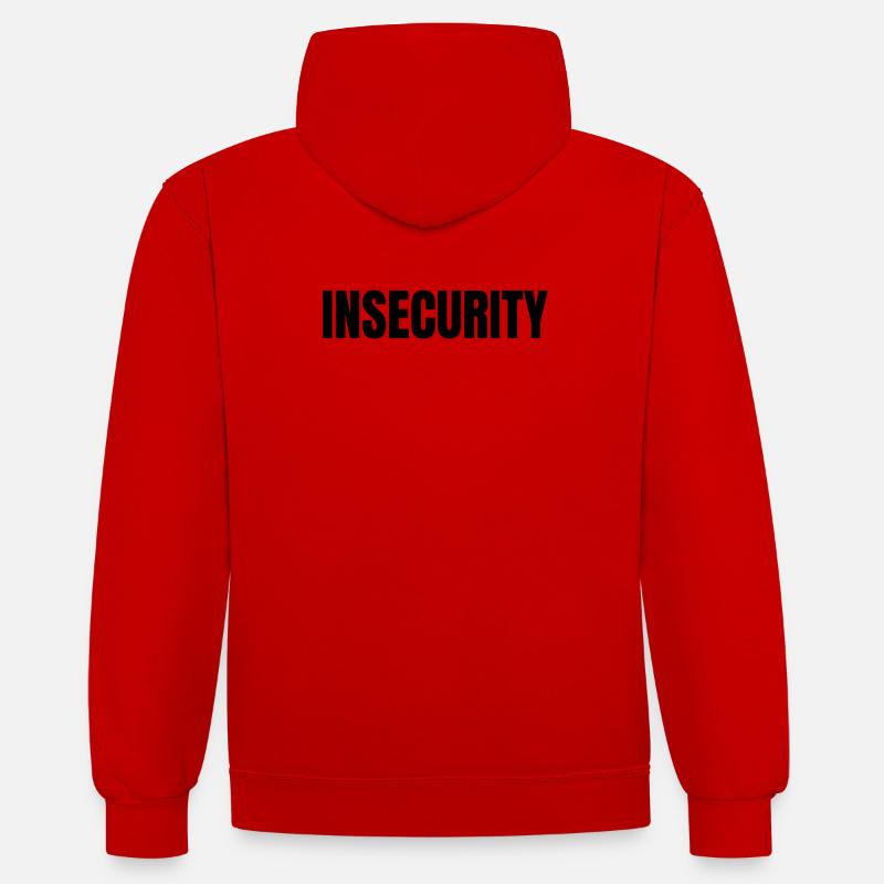 INSÉCURITÉ (Pas Sécurité) - Sweat à capuche contrasté - rouge/blanc