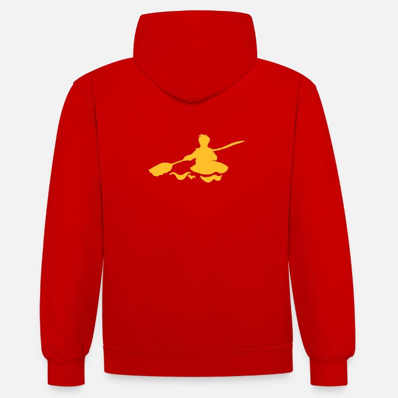 canoë - Sweat à capuche contrasté - rouge/blanc