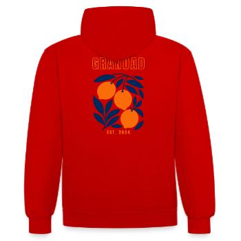 Grand-père 2024 - Sweat à capuche contrasté - rouge/blanc - Dos - Luana (180cm)