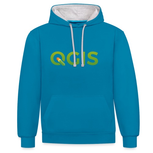 QGIS text logo - Contrast Colour Hoodie
