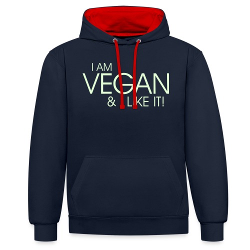I am vegan and I like it - Kontrast-Hoodie