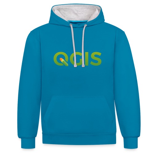 QGIS text logo - Contrast Colour Hoodie