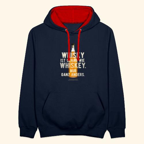 Whisky ist genau wie Whiskey - Kontrast-Hoodie