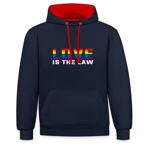LOVE IS THE LAW / Rainbow-Design - Kontrast-Hoodie
