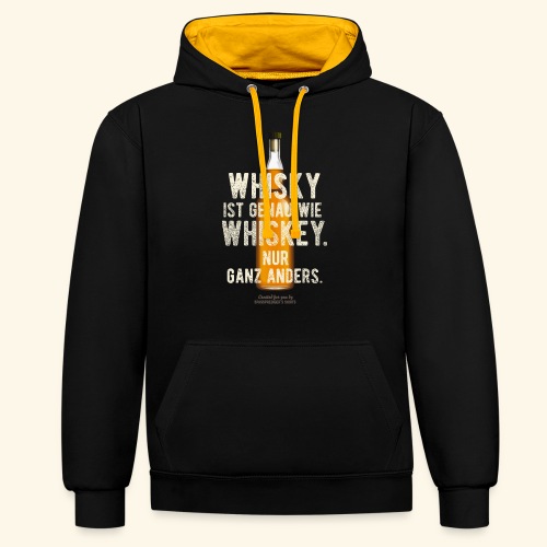 Whisky ist genau wie Whiskey - Kontrast-Hoodie