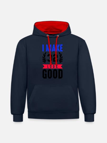 look good 32 - Contrast hoodie - navy/red