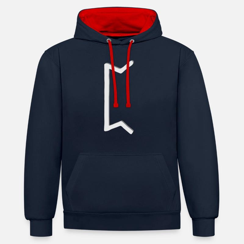 Futhark Runic Alphabet Perth - Contrast hoodie - navy/red
