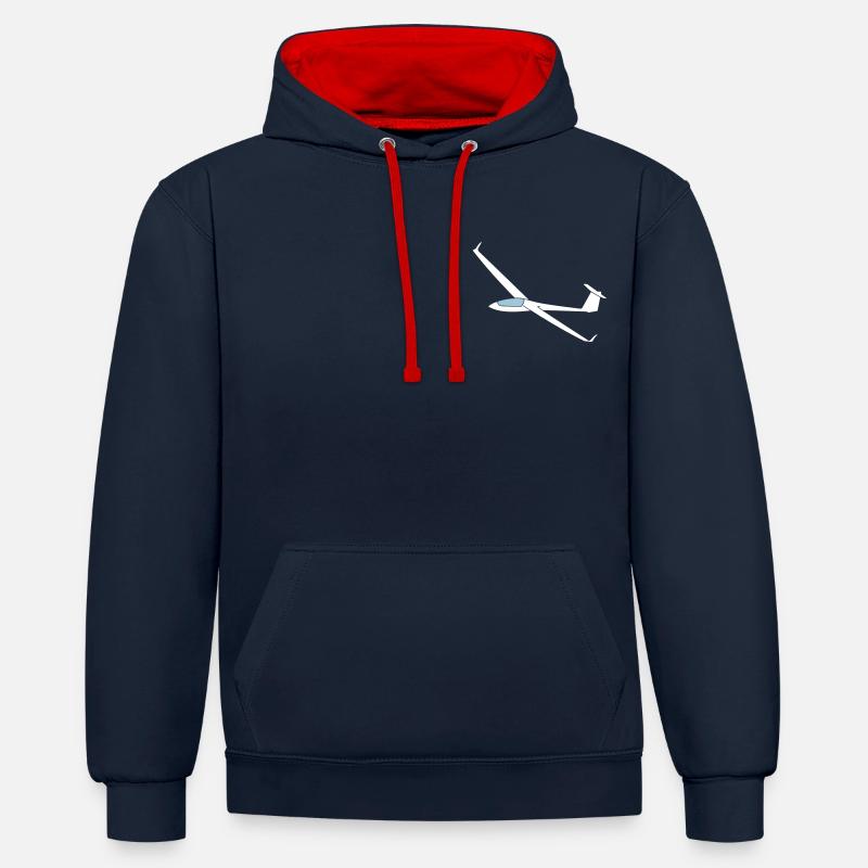 ls8neo glide pilot glider glider - Contrast hoodie - navy/red