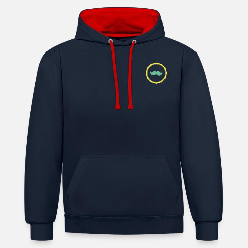 Feel the Schnuuutz - Kontrast-Hoodie - Navy/Rot