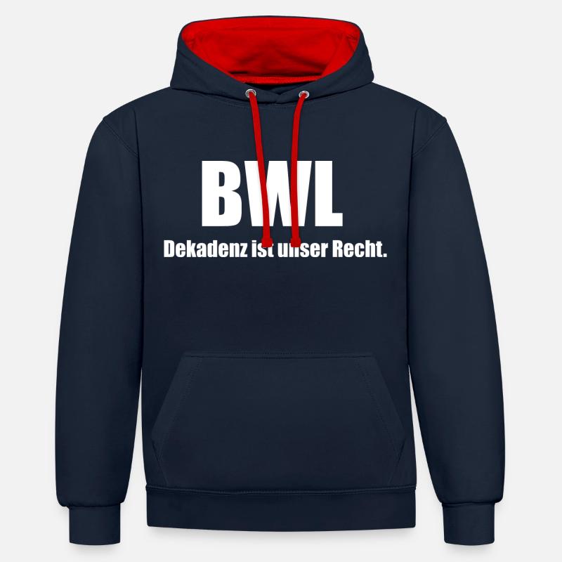 Dekadenz BWL - Kontrast-Hoodie - Navy/Rot
