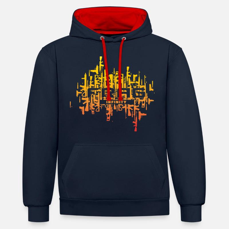 Infinity CS Frag Sunset - Sweat à capuche contrasté - bleu marine/rouge