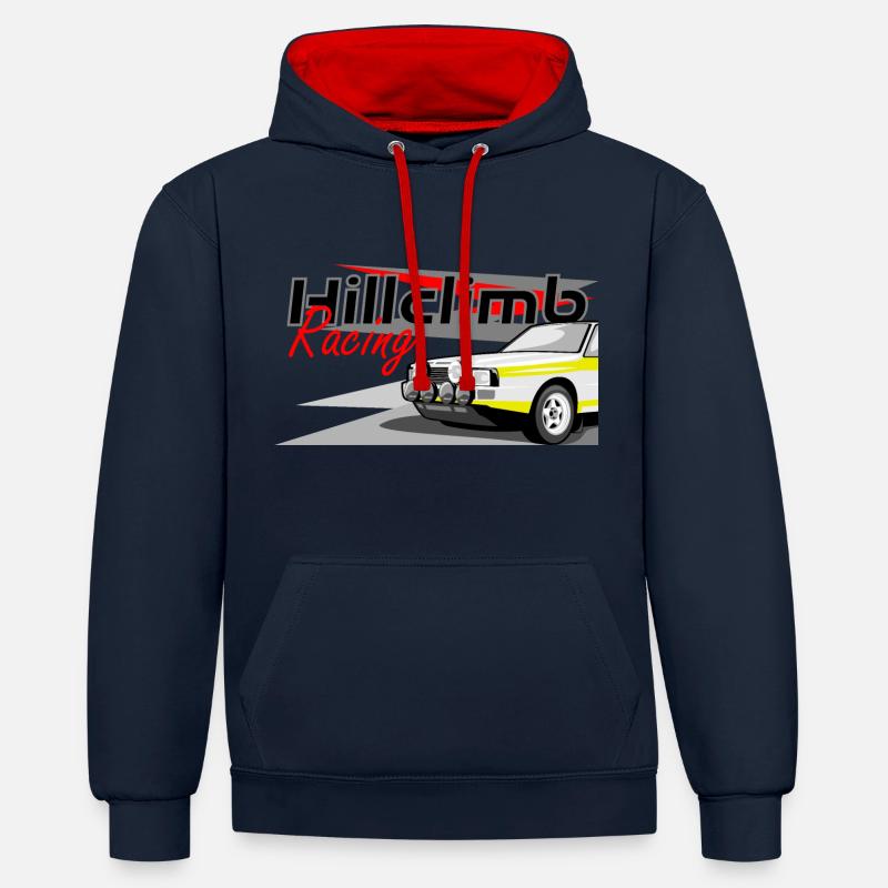 Rallye Quattro Courses de côte - Sweat à capuche contrasté - bleu marine/rouge