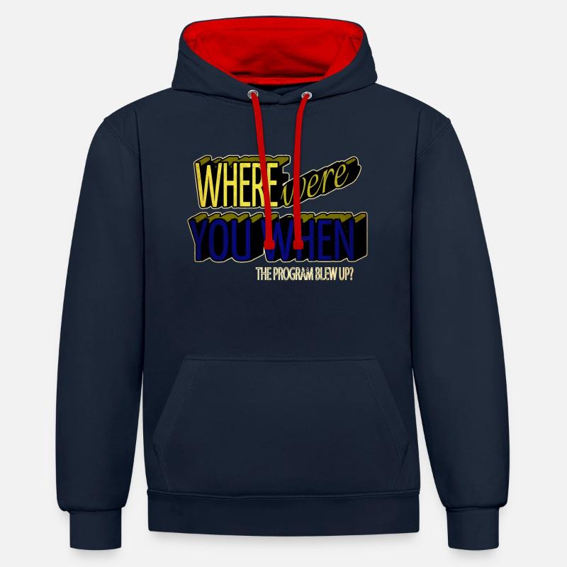 Citation Bday Computer Science - Sweat à capuche contrasté - bleu marine/rouge