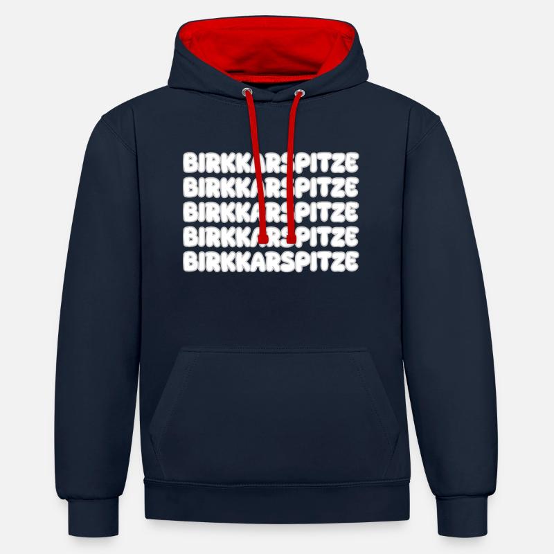 Birkkarspitze comme escalade - Sweat à capuche contrasté - bleu marine/rouge
