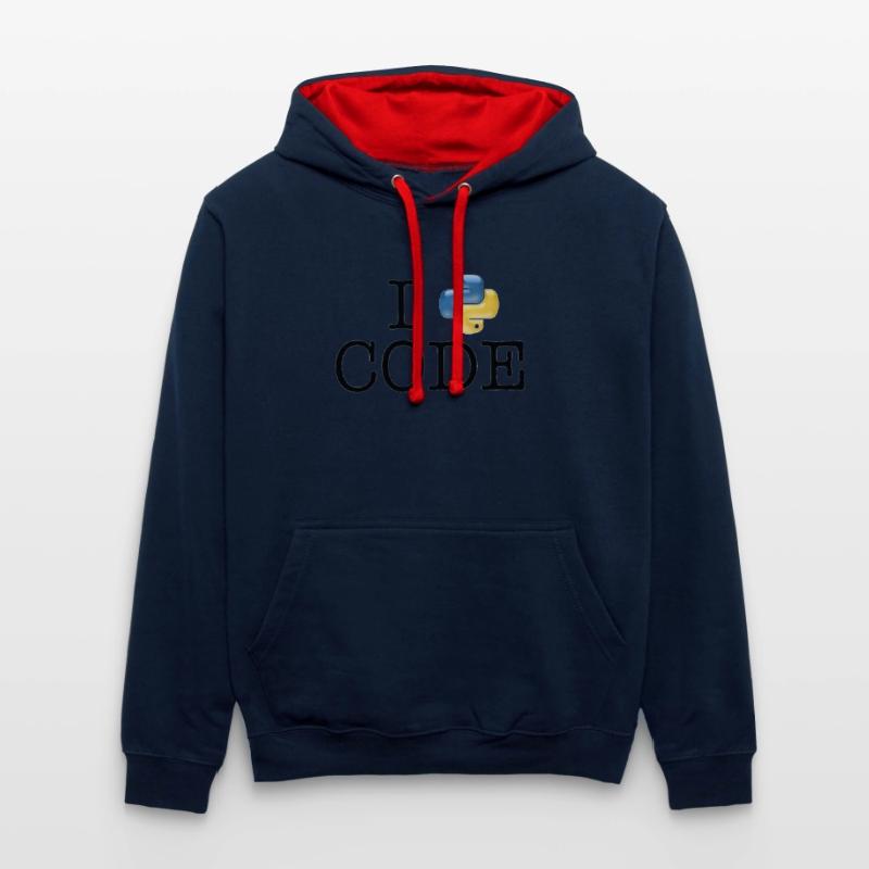 I love code - Python Contrast hoodie