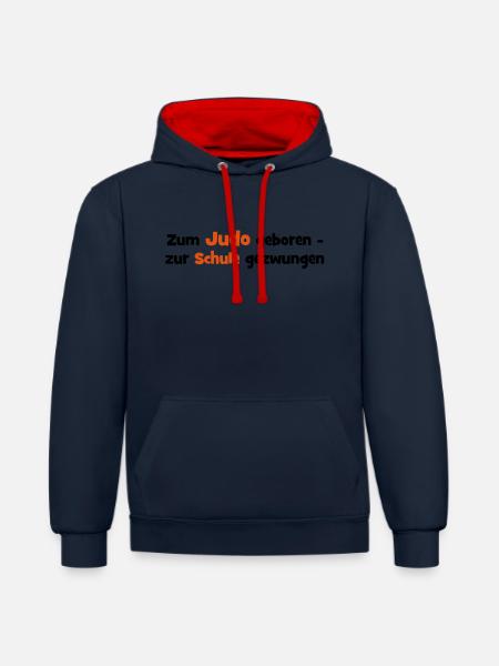 Judo - Kontrast-Hoodie - Navy/Rot