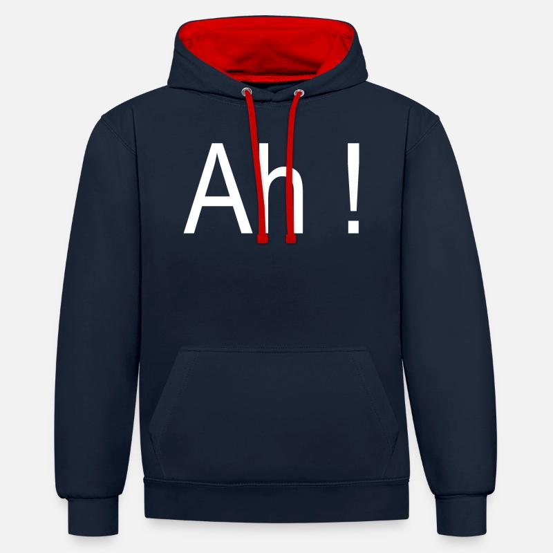 ah que c'est comique - Sweat à capuche contrasté - bleu marine/rouge