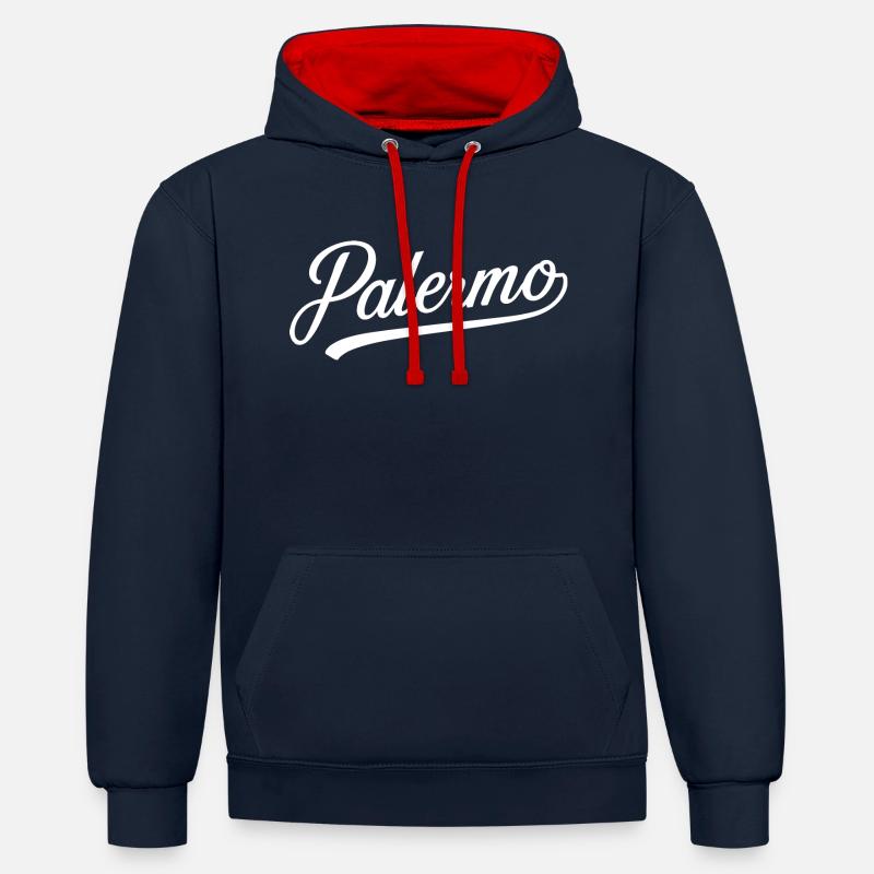 Palermo - Sweat à capuche contrasté - bleu marine/rouge