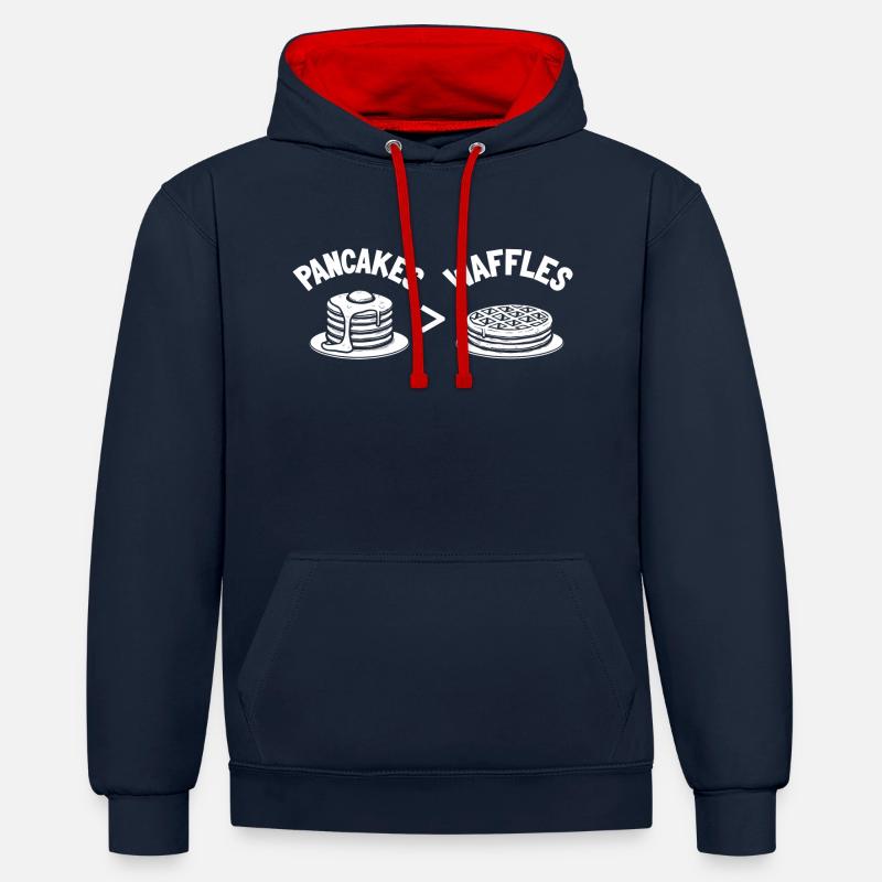 Crêpes sur gaufres - Sweat à capuche contrasté - bleu marine/rouge