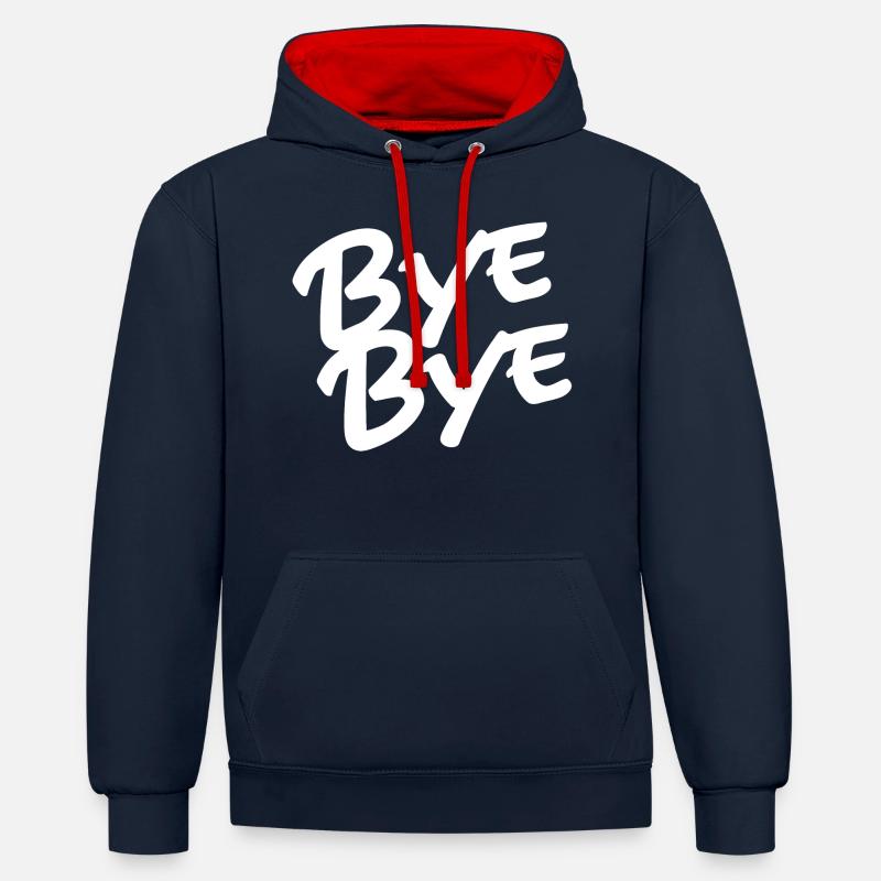 Bye bye - Sweat à capuche contrasté - bleu marine/rouge