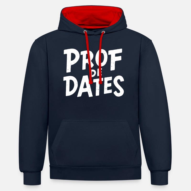 Prof de dates - Sweat à capuche contrasté - bleu marine/rouge