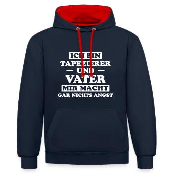 Tapezierer Lustiger Spruch Beruf Tapete Geschenk - Kontrast-Hoodie - Navy/Rot - Vorne - Anna (173cm) & Nico (186cm)