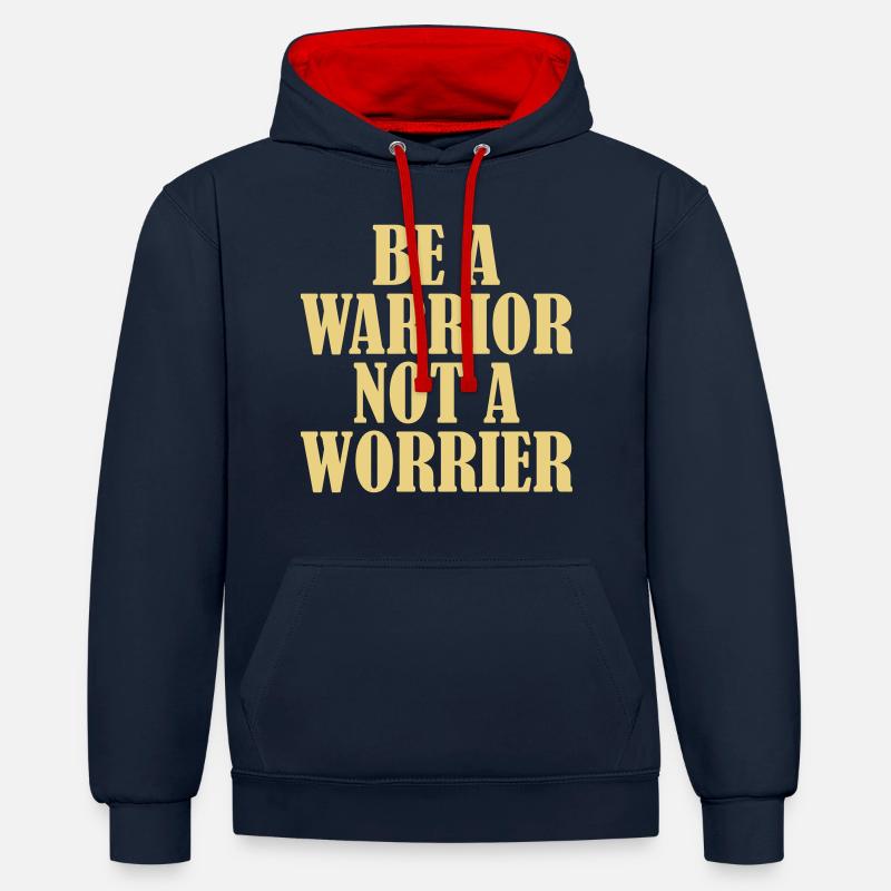 Be a Warrior - Contrast hoodie - navy/red