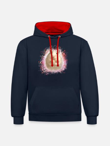 Springmaus,maus,graffiti,malerei,spitzmaus - Kontrast-Hoodie - Navy/Rot