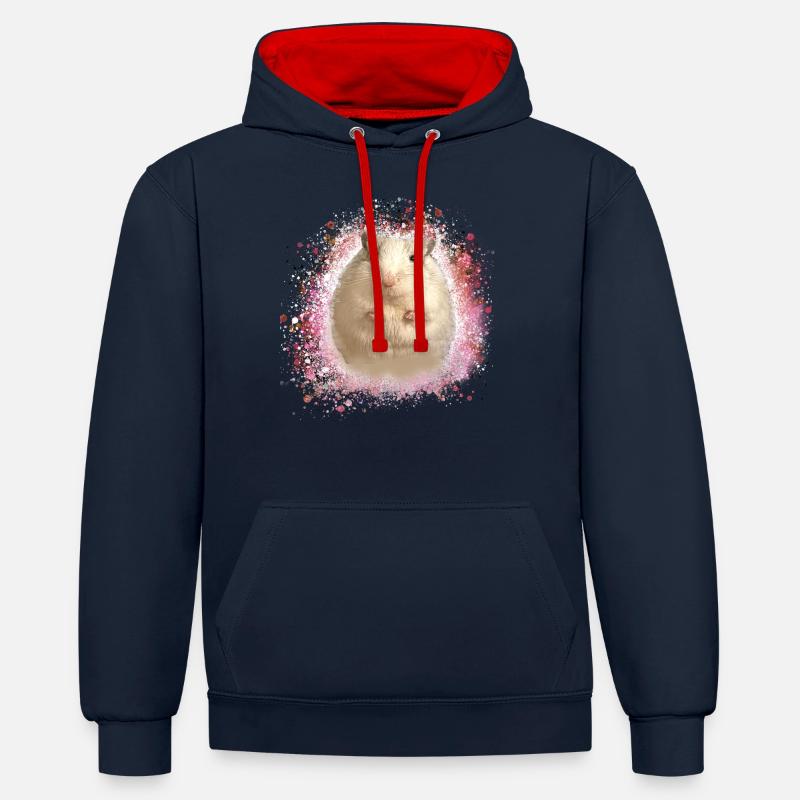 Springmaus,maus,graffiti,malerei,spitzmaus - Kontrast-Hoodie - Navy/Rot