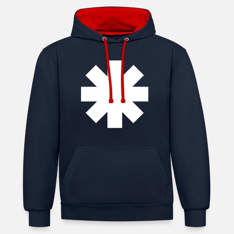 astérisque blanc rhcp - Sweat à capuche contrasté - bleu marine/rouge