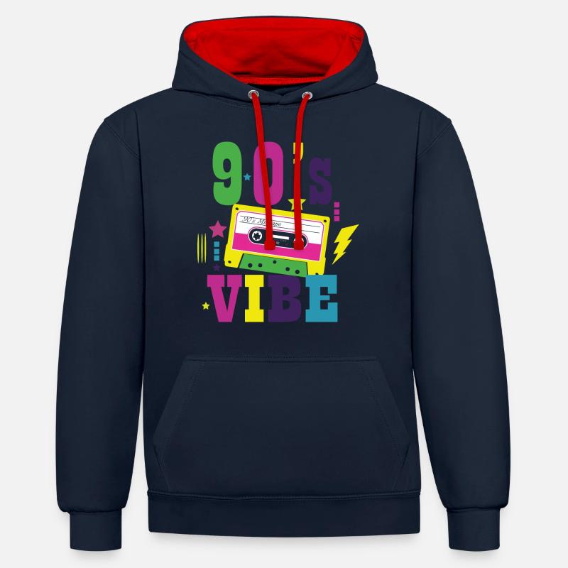 1990s Proverbs 90s Gift Idea - Contrast hoodie - navy/red
