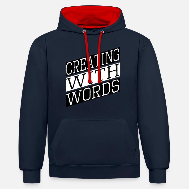 creativity boost creative thinking - Kontrast-Hoodie - Navy/Rot