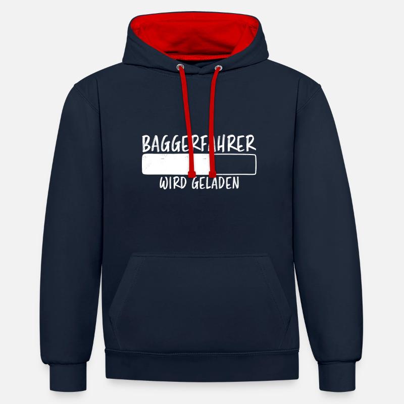 Baggerfahrer Spruch Lustiges Baggerfahrer Geschenk - Kontrast-Hoodie - Navy/Rot